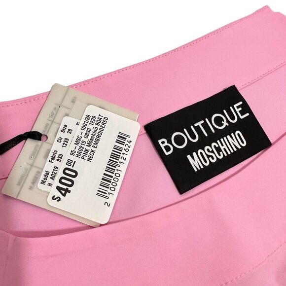 MOSCHINO NWT ! Short-Sleeve Top Cotton. Iconic ! Pink Sz Small Boutique Moschino - Picture 4 of 10